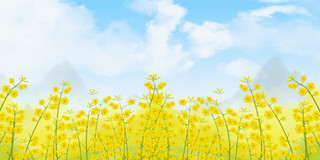 金黄色春天油菜花背景GIF动态图